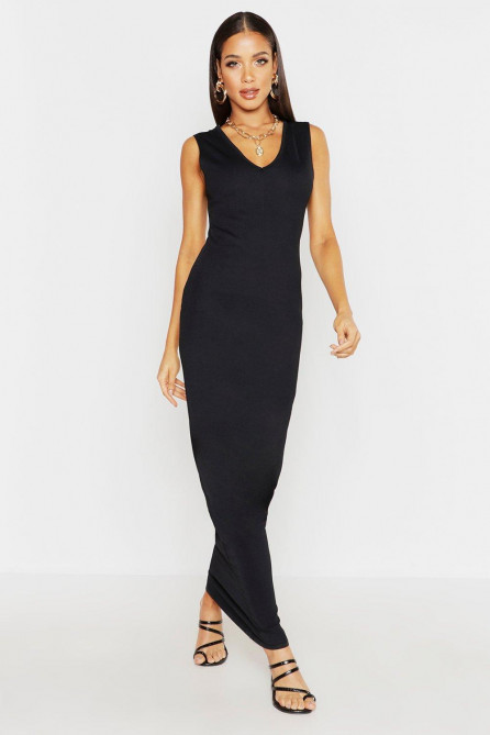 V Front Maxi Dress