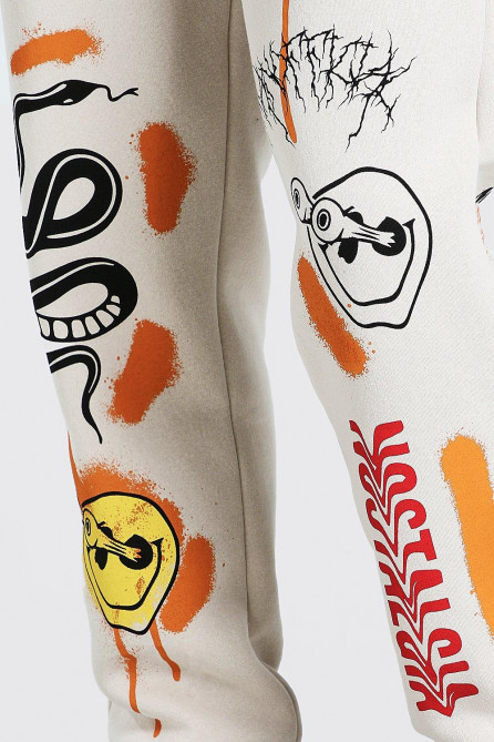 Loose Fit Graffiti Print Jogger